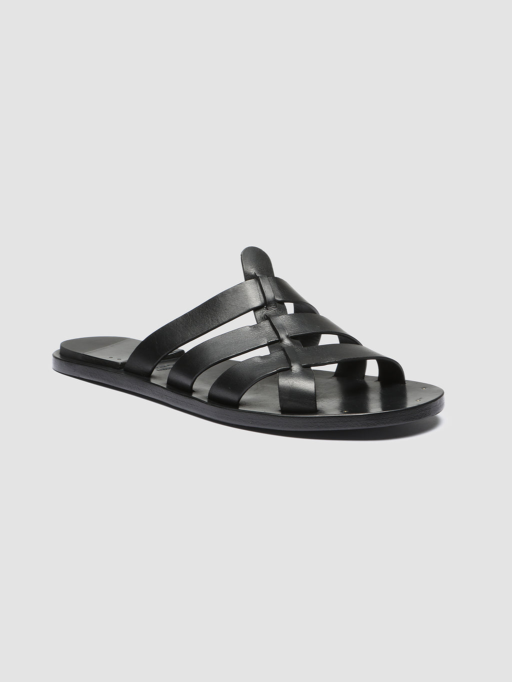 KONTRAIRE 011 - Black Leather Slide Sandals