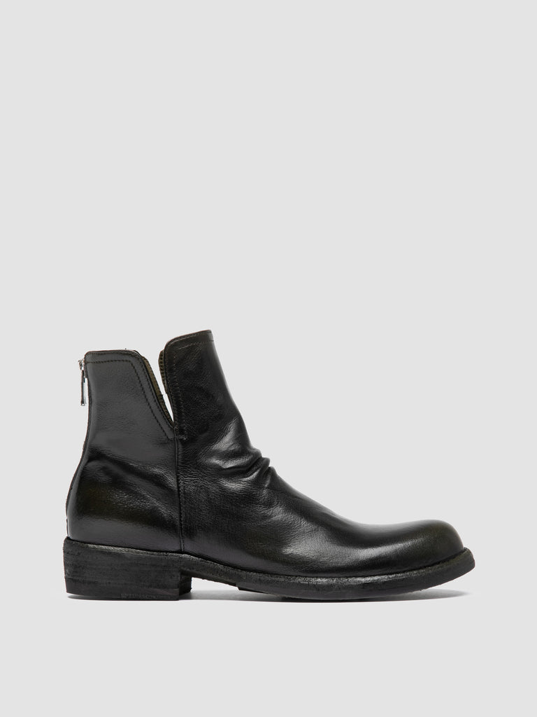 LEGRAND 169 - Green Leather Zipped Boots