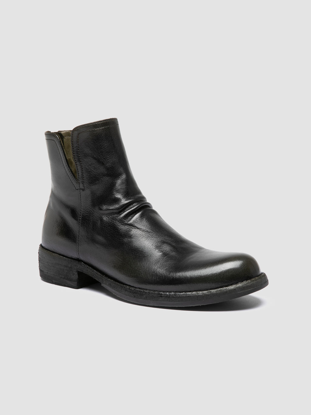 LEGRAND 169 - Green Leather Zipped Boots Officine Creative - 3