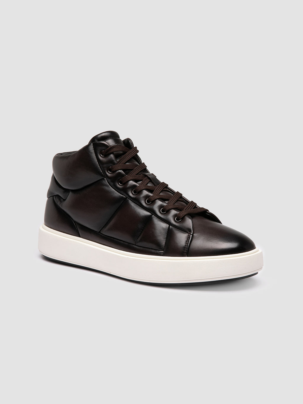 LEISURE 002 - Brown Leather High Top Sneakers Men Officine Creative - 3