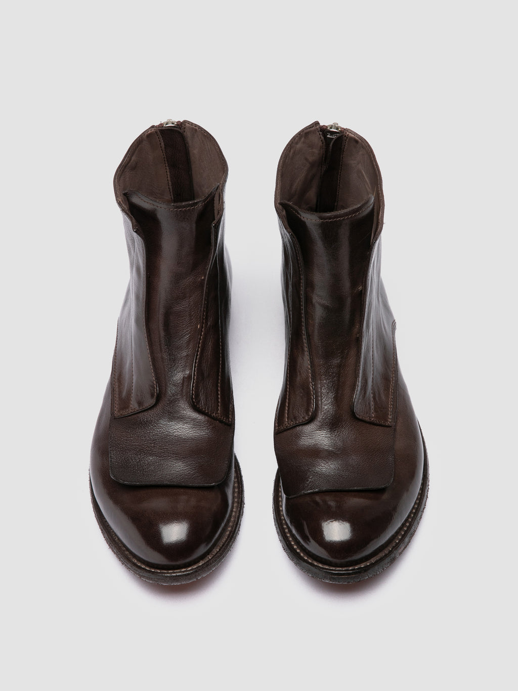 LEXIKON 160 - Brown Leather Zipped Boots