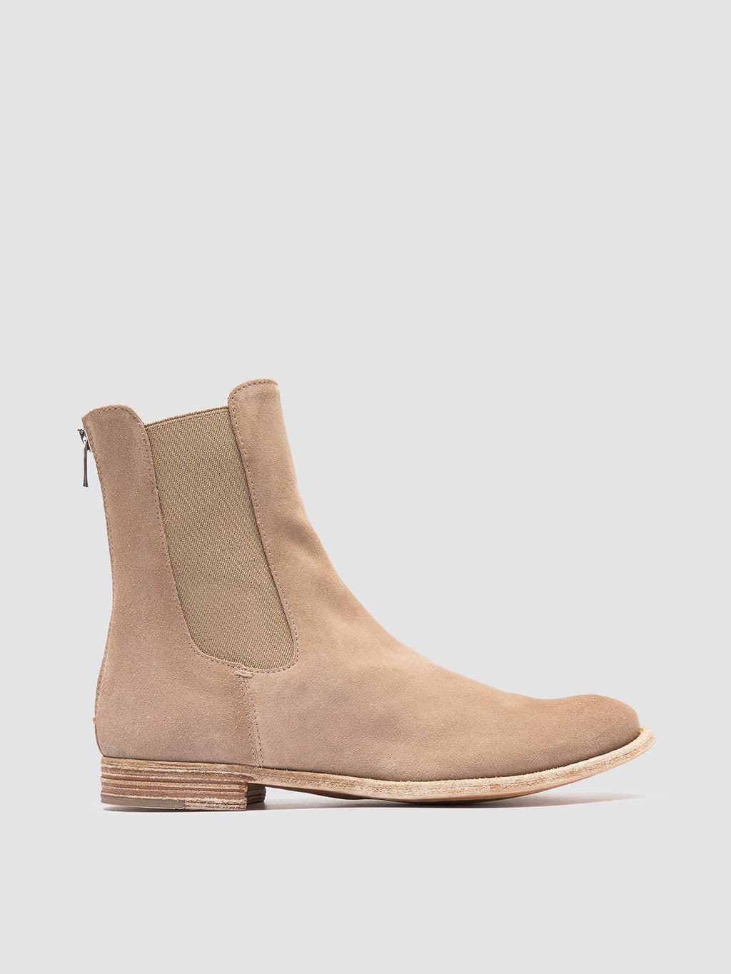 LEXIKON 551 - Beige Suede Zipped Boots