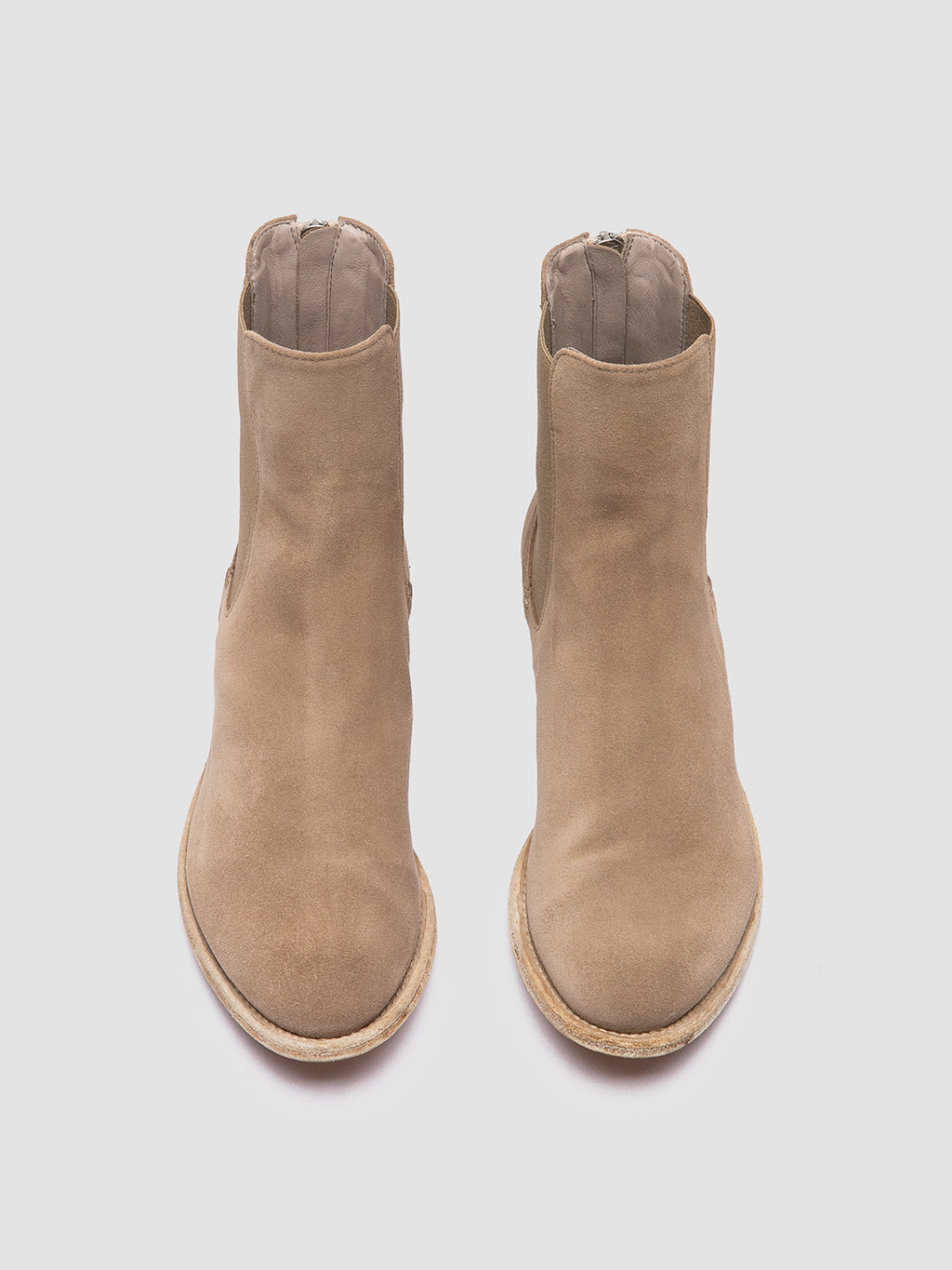 LEXIKON 551 - Beige Suede Zipped Boots
