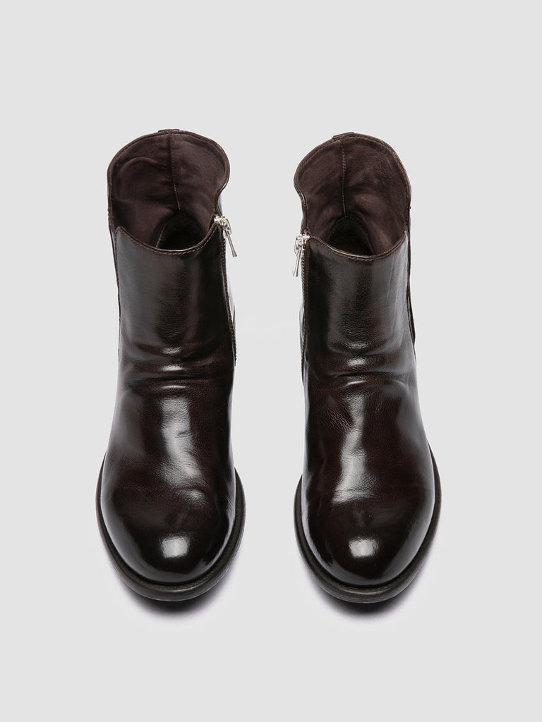 LIS 001 - Brown Leather Zipped Boots