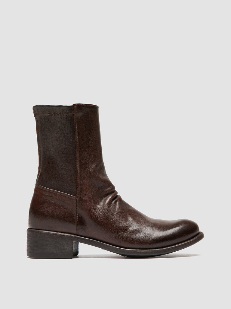 LIS 004 - Brown Leather Zipped Boots