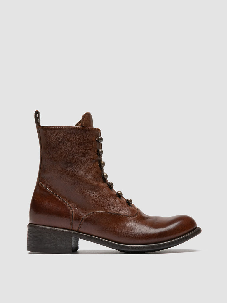 LIS 006 - Brown Leather Zipped Boots