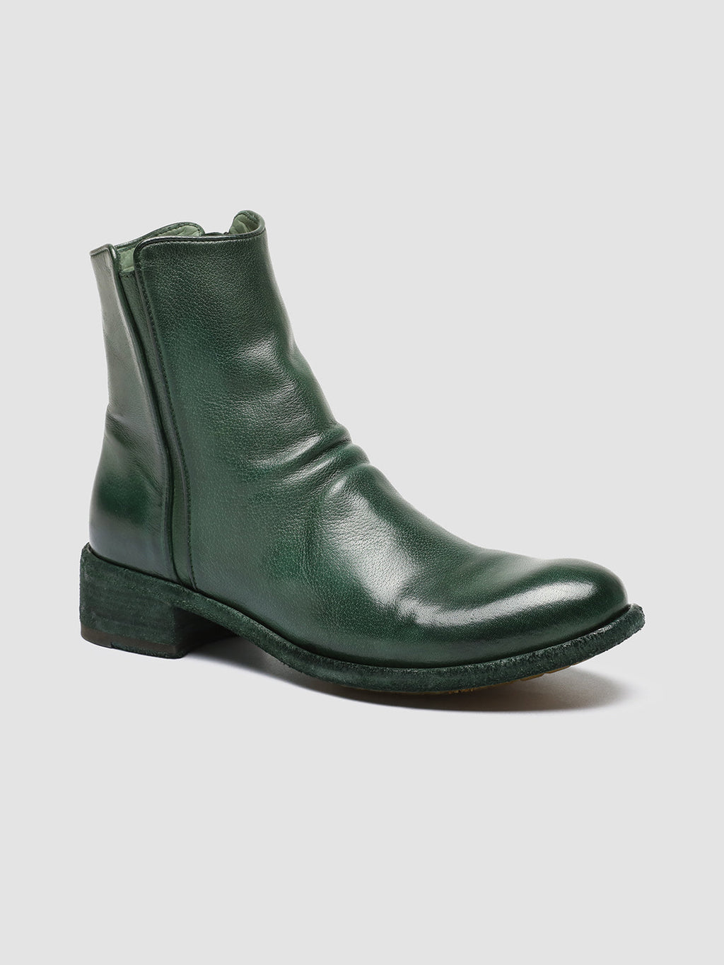 LISON 034 - Green Leather Booties