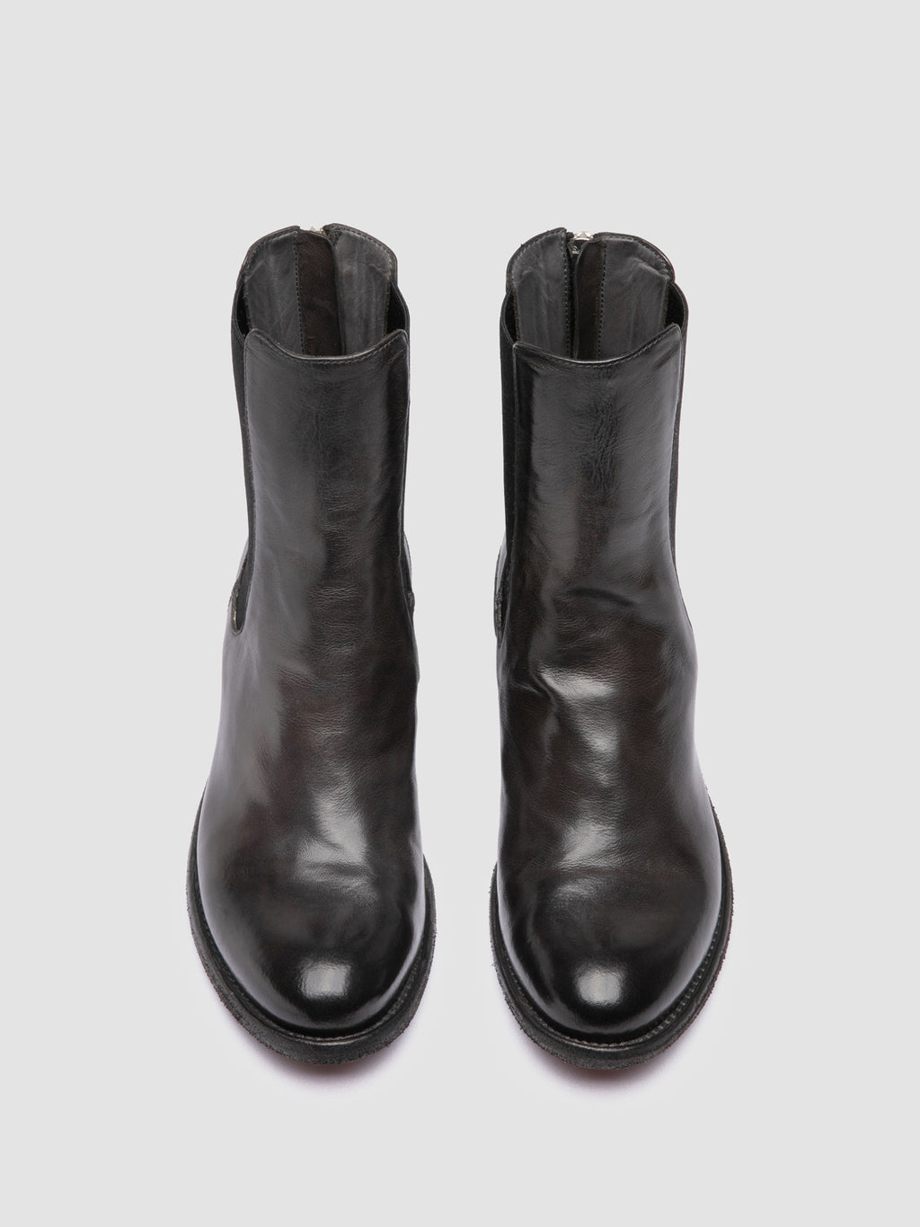 LISON 017 - Grey Leather Chelsea Boots