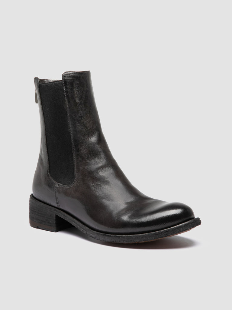 LISON 017 - Grey Leather Chelsea Boots