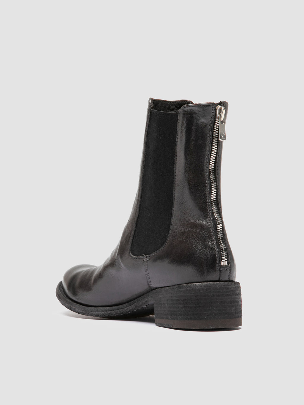 LISON 017 - Grey Leather Chelsea Boots