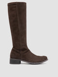 LISON 035 - Brown Stretch Suede Boots
