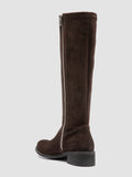 LISON 035 - Brown Stretch Suede Boots