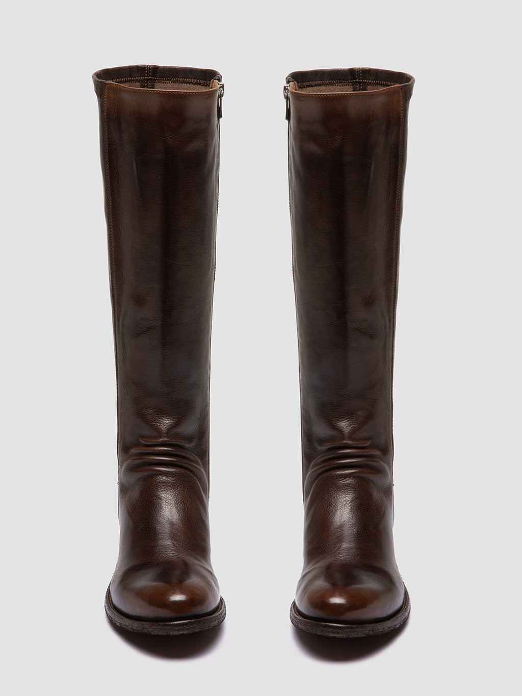 LISON 035 - Brown Stretch Leather Boots