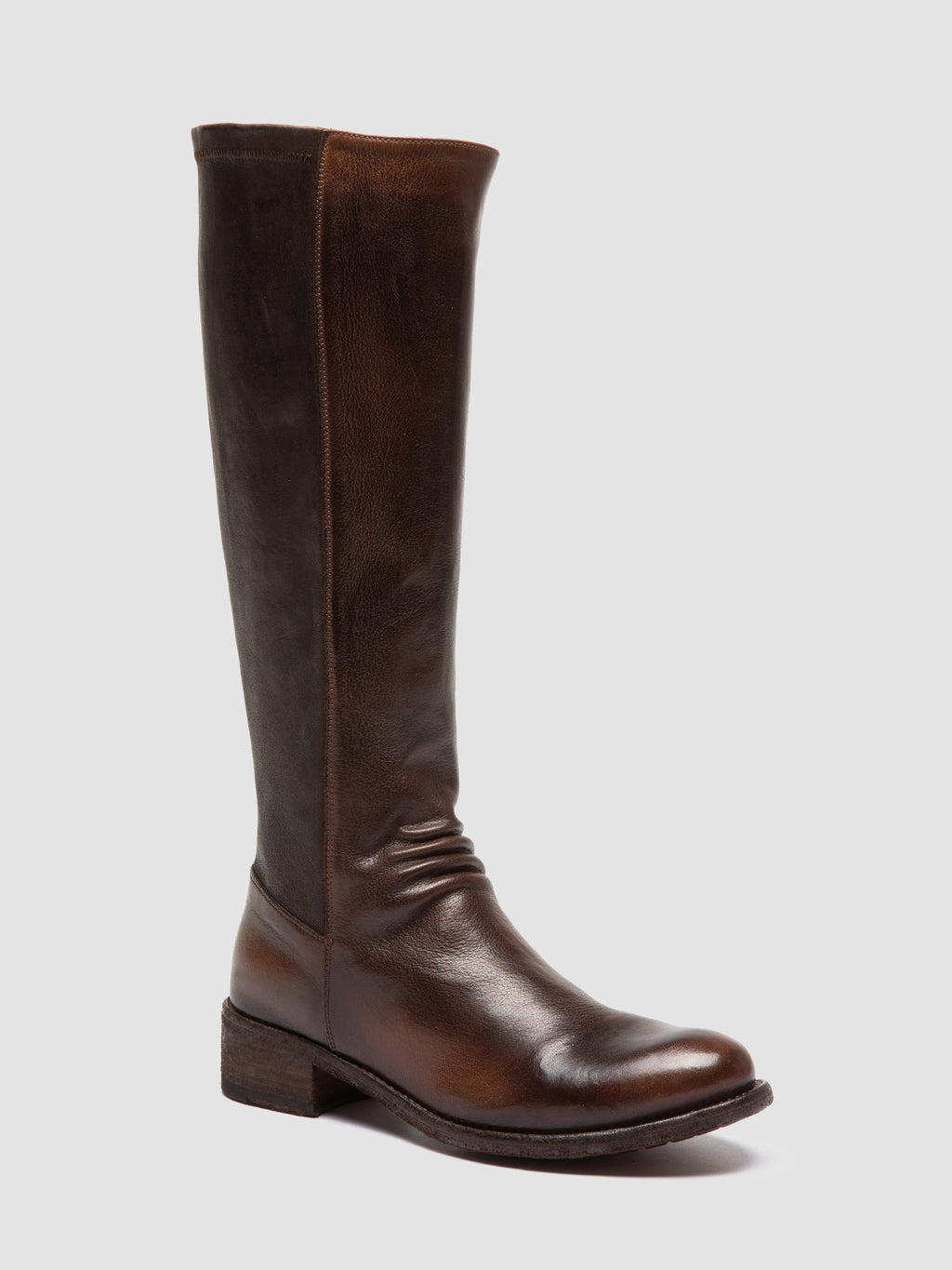 LISON 035 - Brown Stretch Leather Boots
