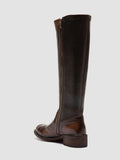 LISON 035 - Brown Stretch Leather Boots