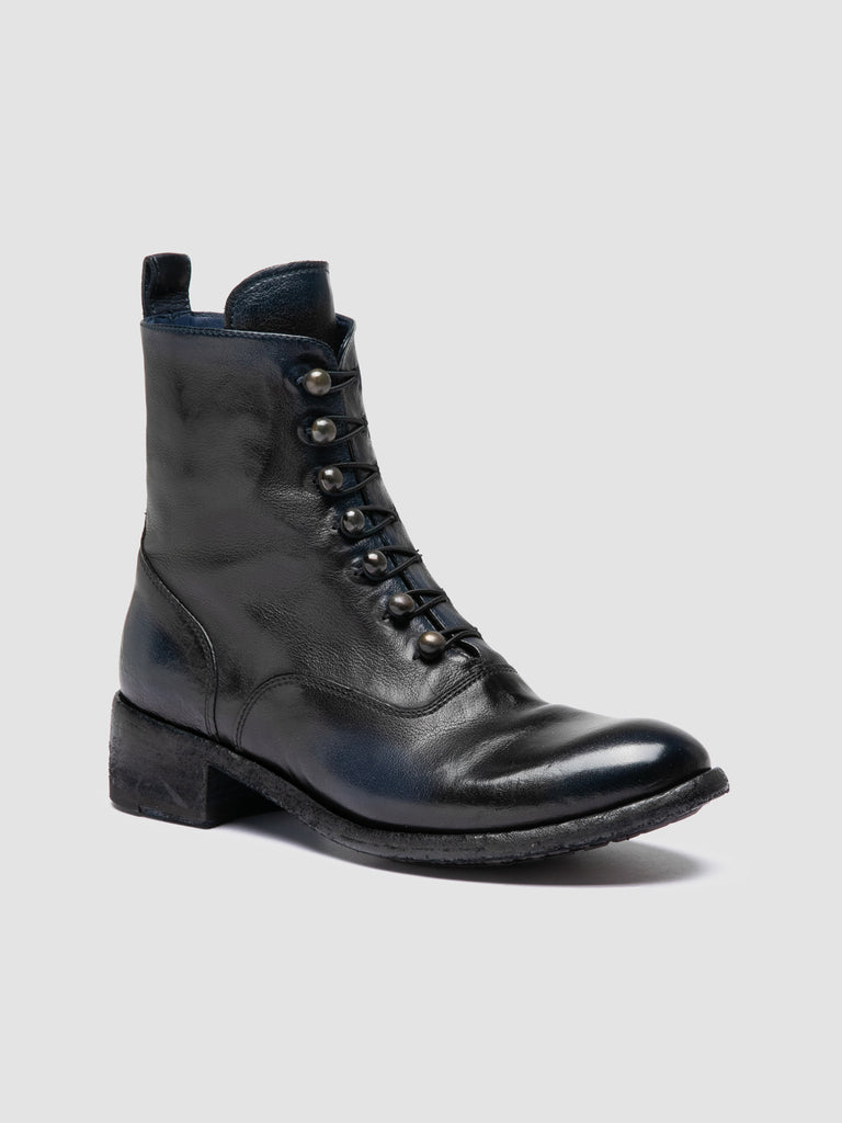 LISON 036 - Black Leather Zipped Boots