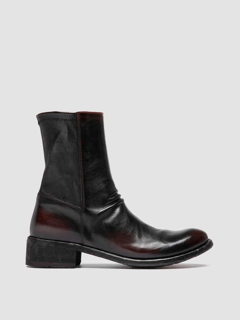 LISON 041 - Burgundy Leather Ankle Boots