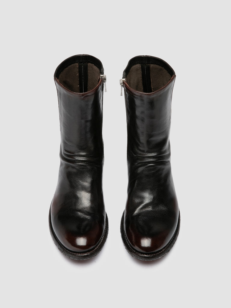 LISON 041 - Burgundy Leather Ankle Boots