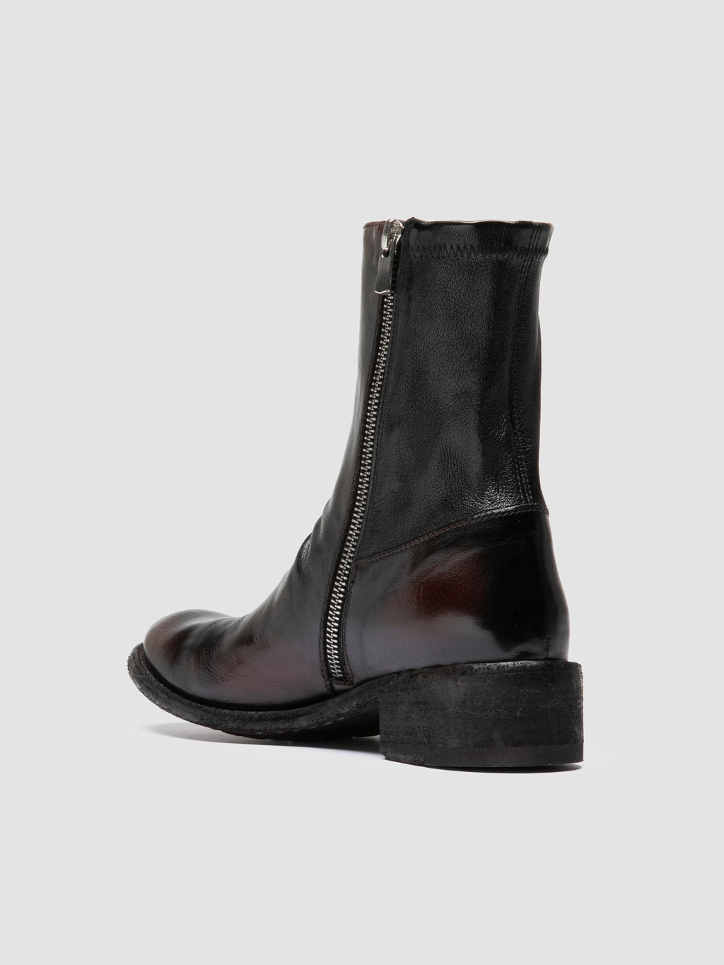 LISON 041 - Burgundy Leather Ankle Boots
