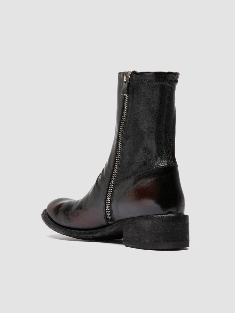 LISON 041 - Burgundy Leather Ankle Boots