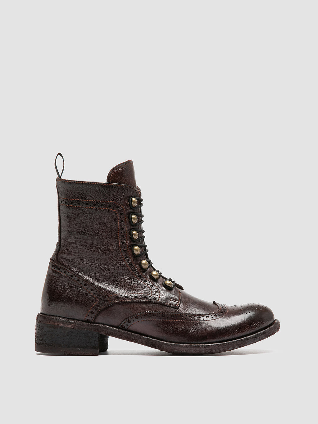 LISON 058 - Brown Leather Zip Boots