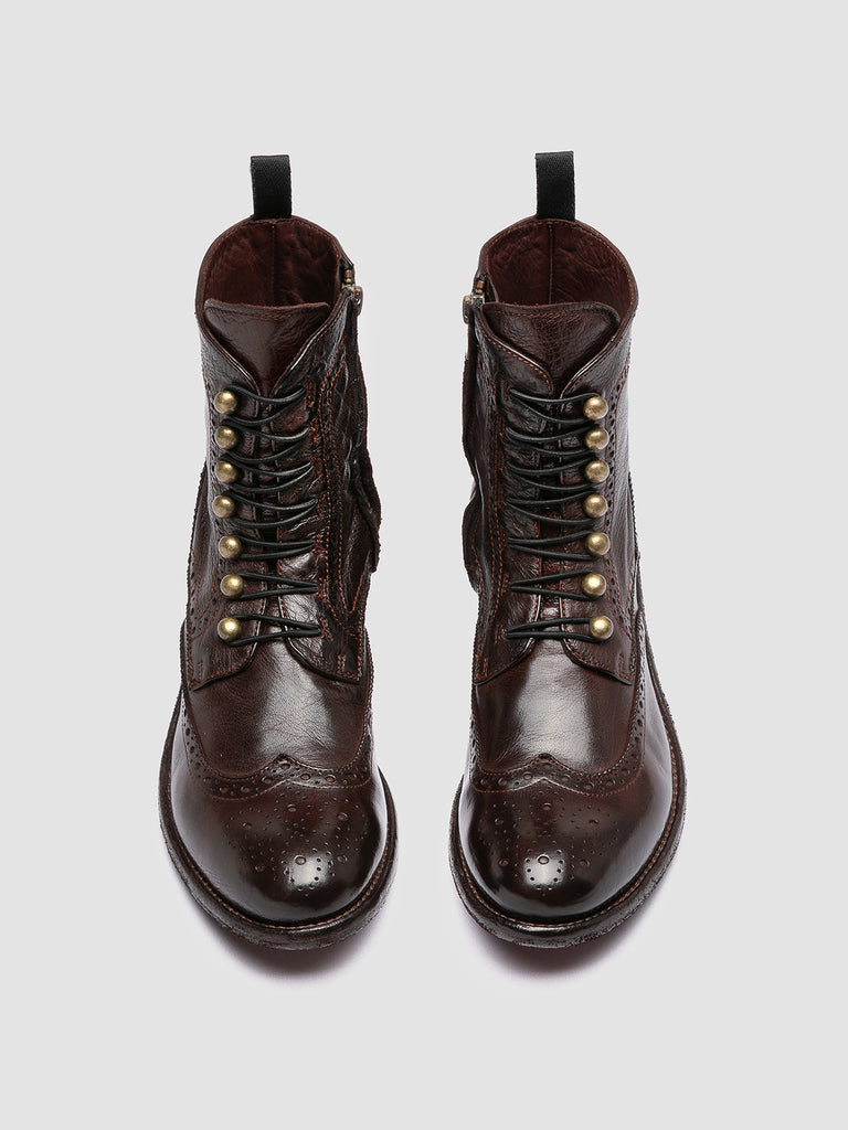 LISON 058 - Brown Leather Zip Boots