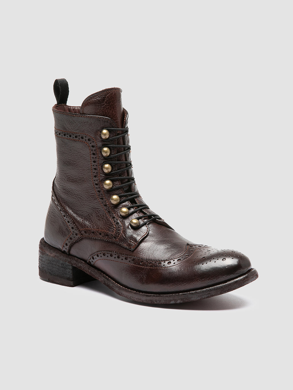 LISON 058 - Brown Leather Zip Boots