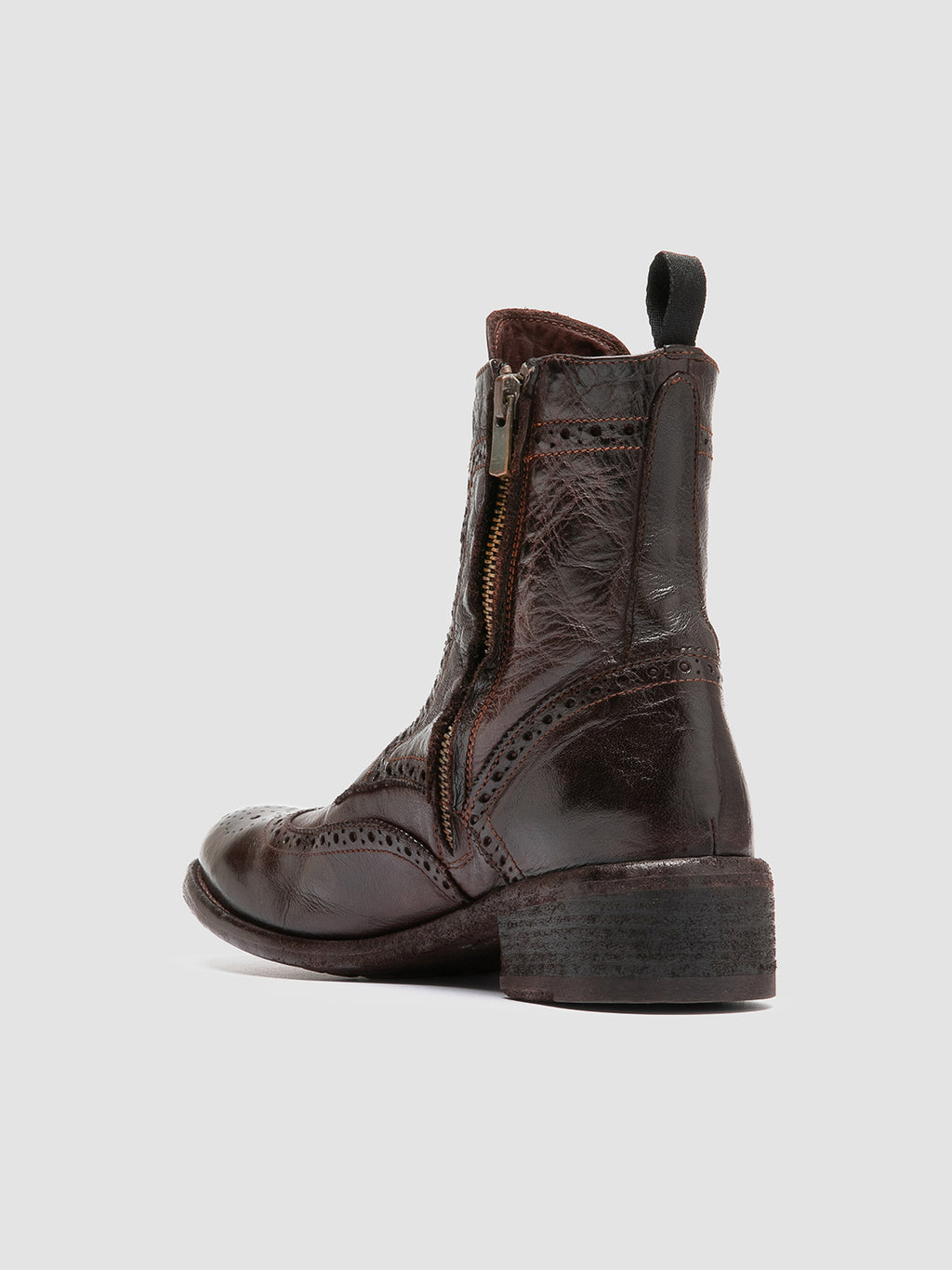 LISON 058 - Brown Leather Zip Boots