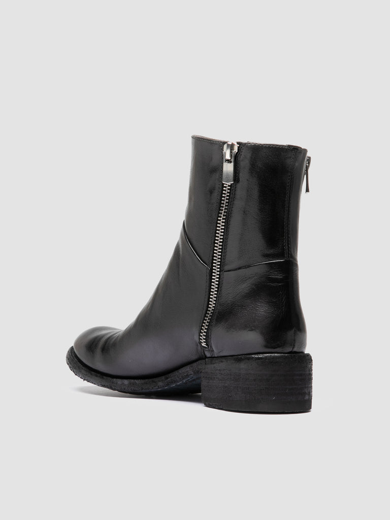 LISON 066 - Grey Leather Zipped Boots