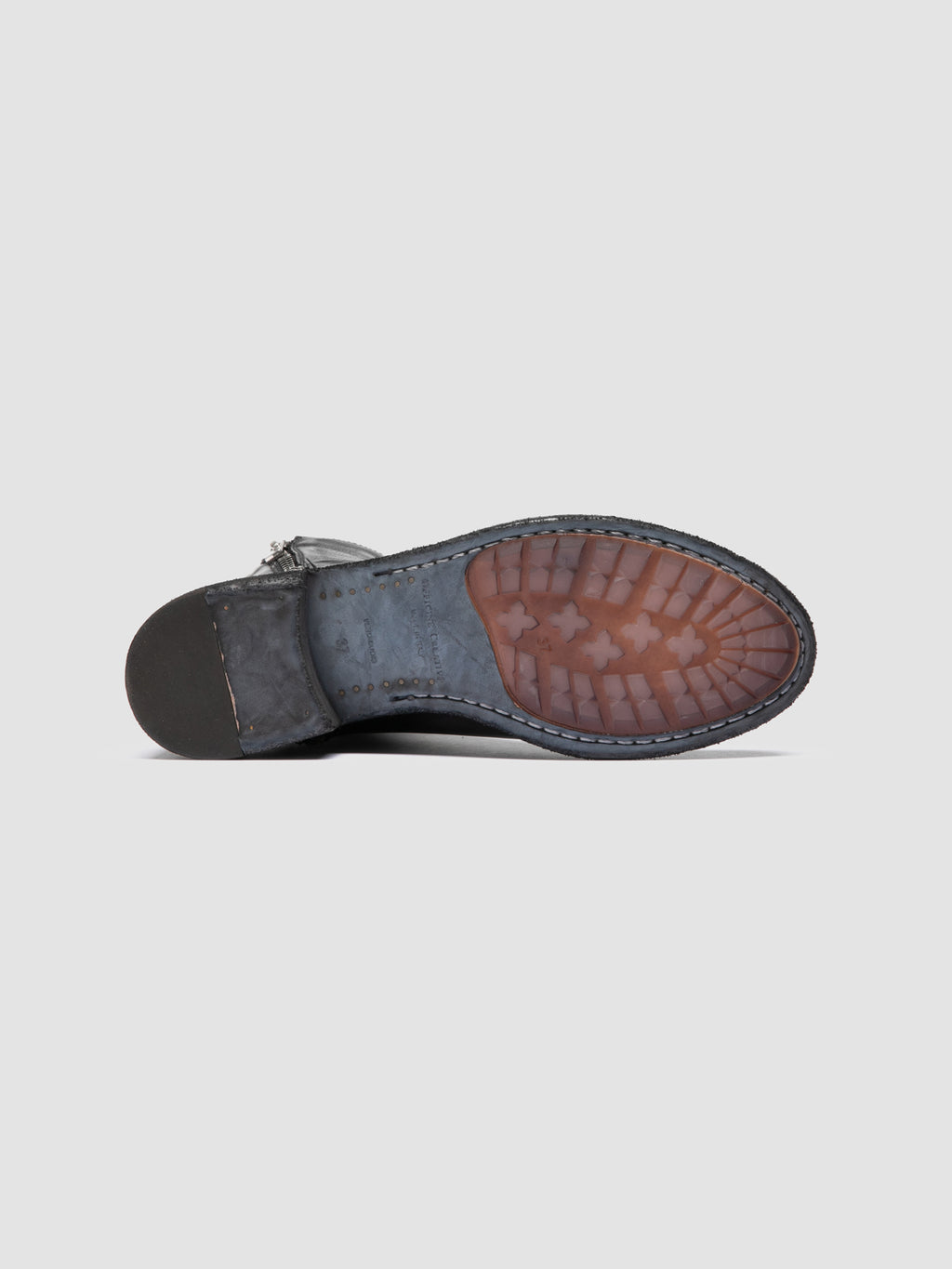 LISON 066 - Grey Leather Zipped Boots