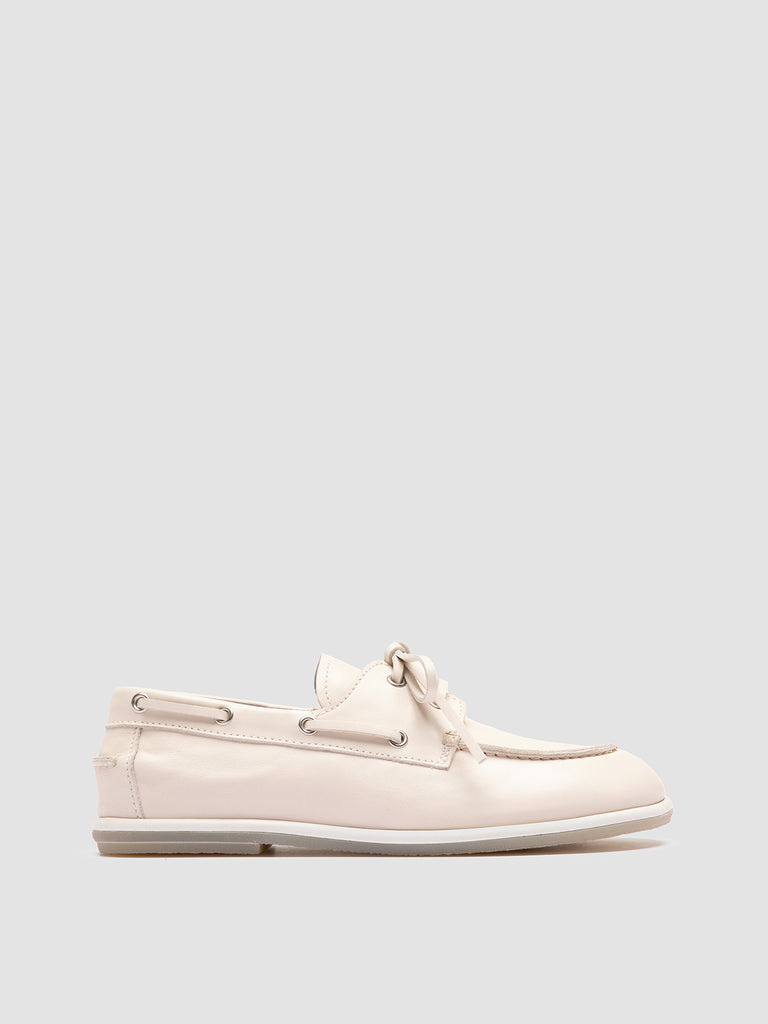 LOVE 101 - White Leather Boat Shoes