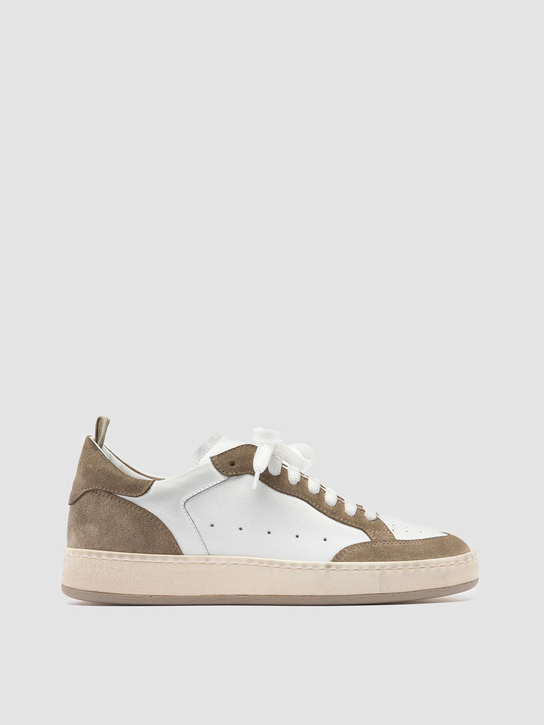 MAGIC 101 - White Leather and Suede Low Top Sneakers