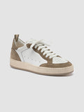 MAGIC 101 - White Leather and Suede Low Top Sneakers