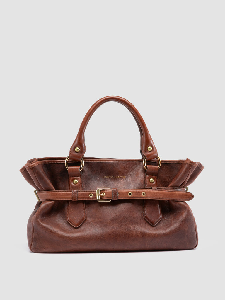MEG 002 - Brown Leather Handle Bag