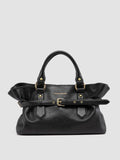 MEG 002 - Black Leather Handle Bag - thumb image 1,side view