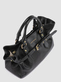 MEG 002 - Black Leather Handle Bag - thumb image 2,side view