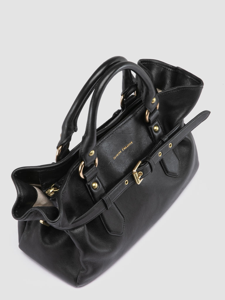 MEG 002 - Black Leather Handle Bag-hover