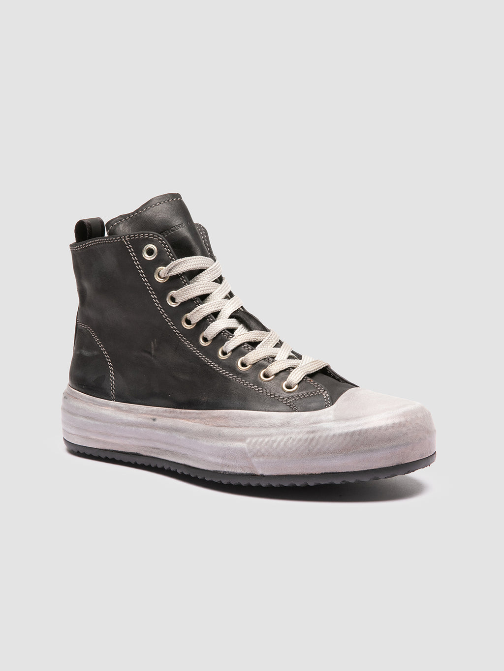 MES DD 102 - Black Leather High Top Sneakers Women Officine Creative - 3