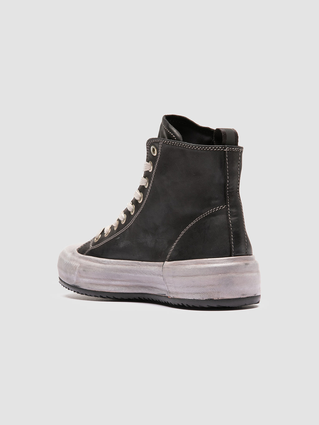 MES DD 102 - Black Leather High Top Sneakers Women Officine Creative - 4