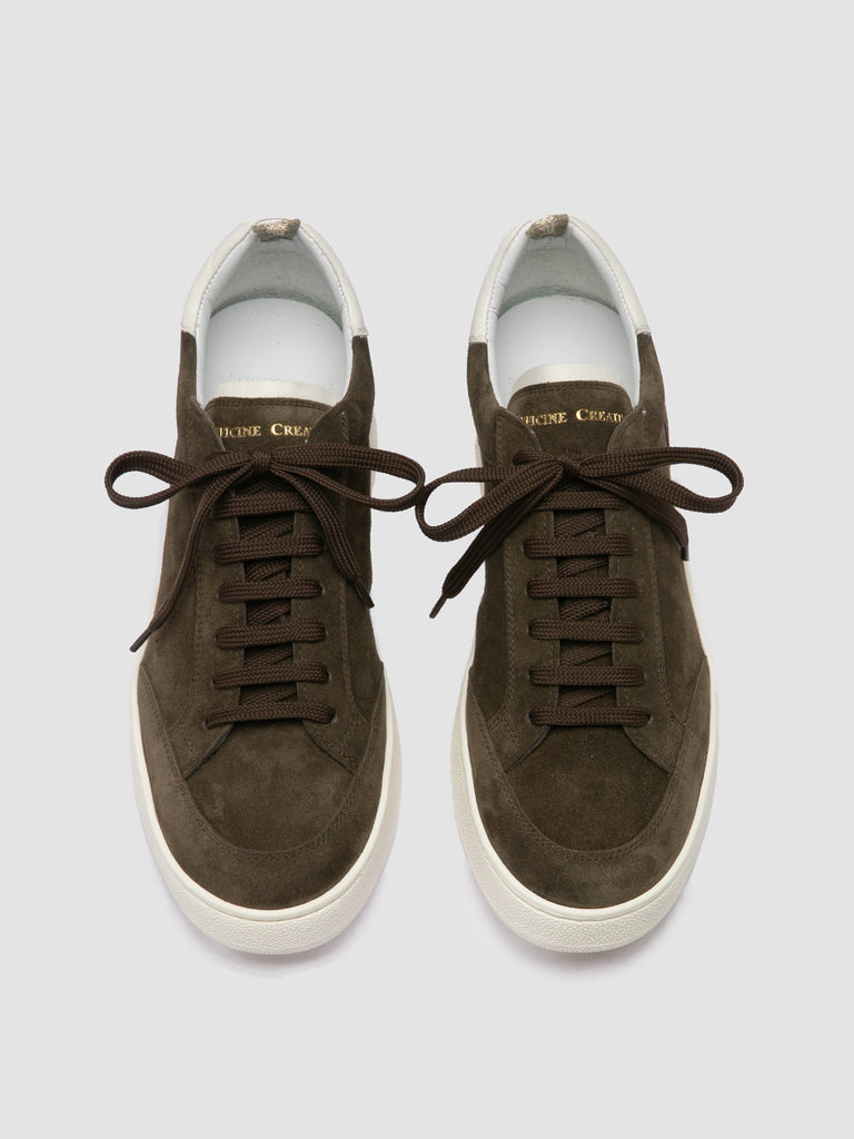 THE DIME 001 - Green Suede Low Top Sneakers