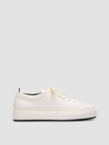 NEBULA 001 - White Leather Low Top Sneakers - thumb image 1,side view