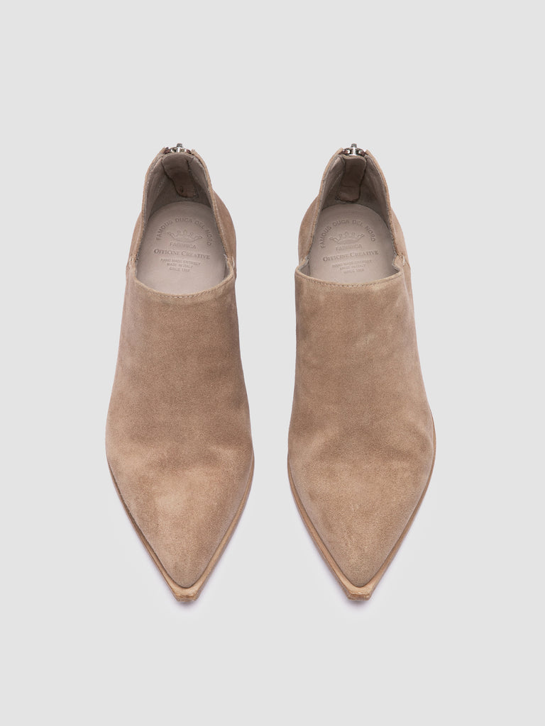 NOELIE DD 106 - Beige Suede Zipped Boots