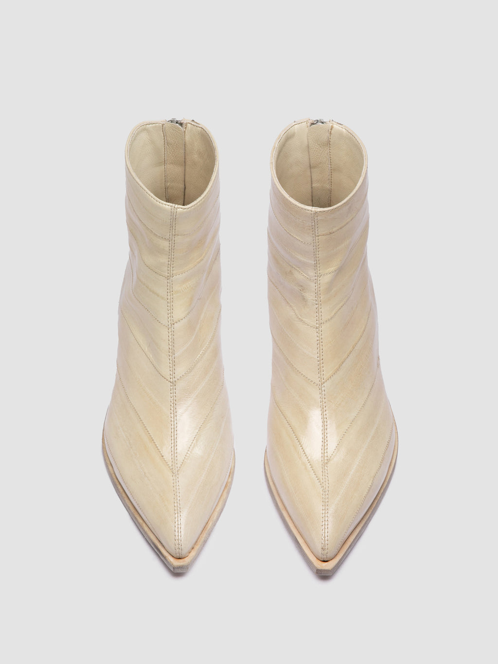 NOELIE DD 109 - Off White Leather Zipped Boots Officine Creative - 2