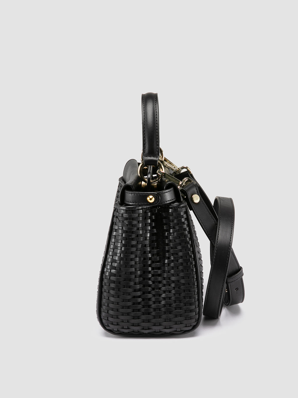 NOLITA 029 - Black Woven Leather Handle Bag