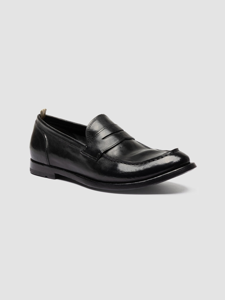 ANATOMIA 071 - Black Leather Penny Loafers