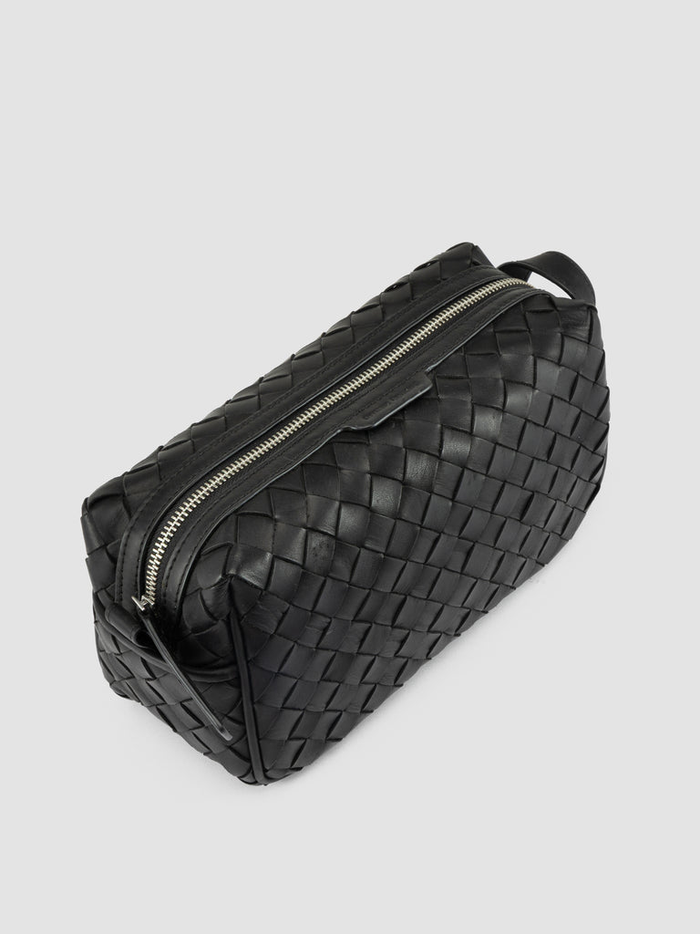 ARMOR 014 - schwarze Tasche aus gewebtem Leder-hover