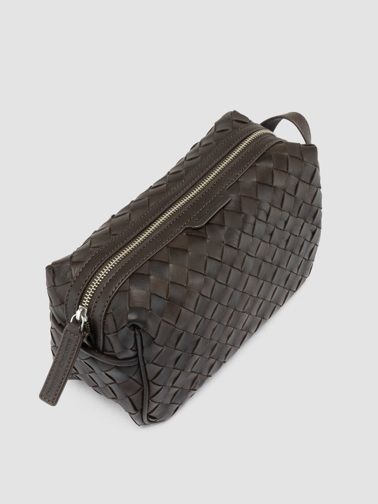 ARMOR 014 - braune Tasche aus gewebtem Leder-hover