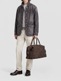 ARMOR 019 - Borsa da Viaggio in Pelle Marrone - thumb image 2,side view