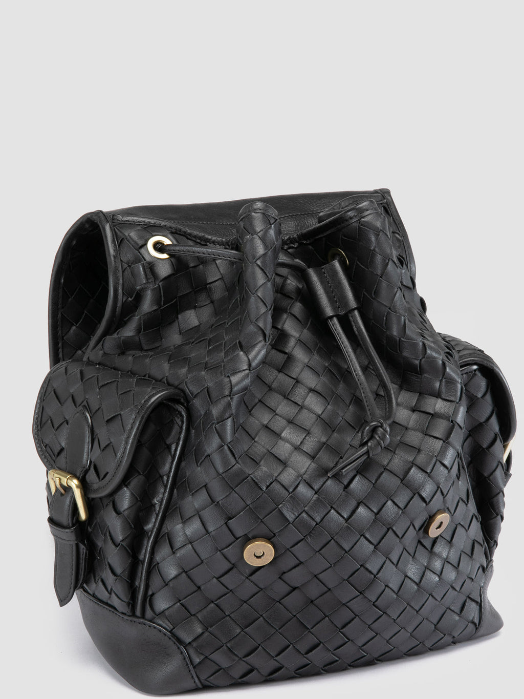 AURA 004 - Zaino in Pelle Nera - image 2,side view