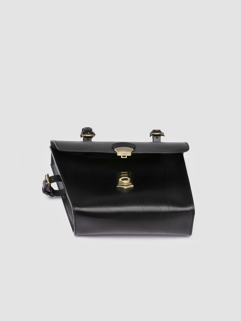 OC BIKE 001 - Black Leather Bike Bag - image 6,side view